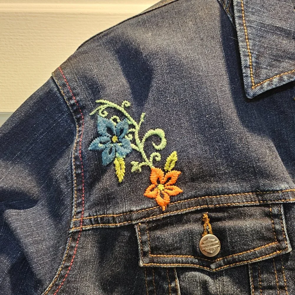 Harley-Davidson Embroidered Jean Jacket 2W - Picture 4 of 7